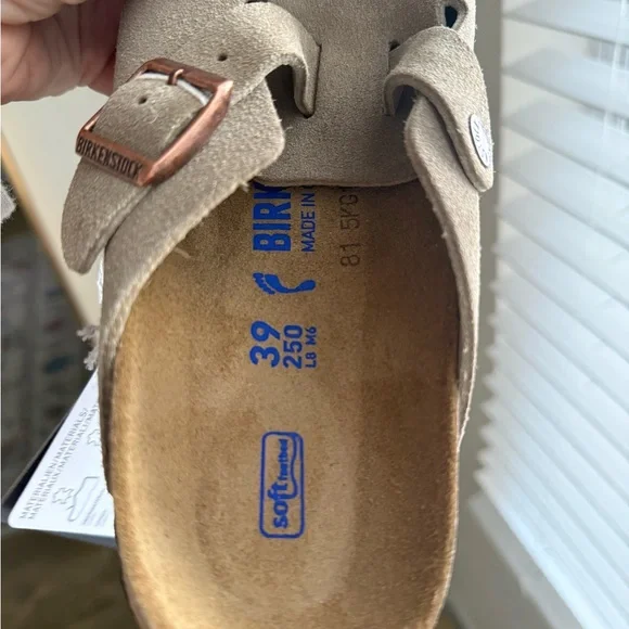 Birkenstock Boston Suede Clog in Taupe (Size 8.5) - Picture 4 of 9